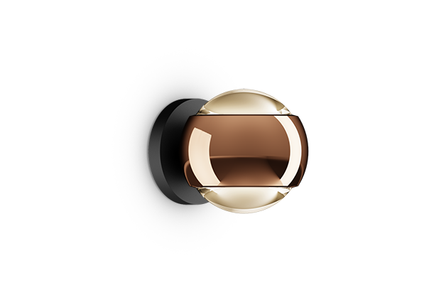 IO Verticale D head rose gold, base schwarz matt, Linse beidseitig