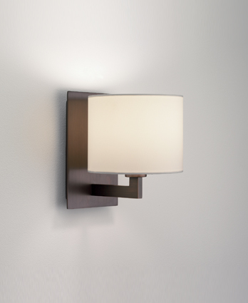 Wandleuchte Olan bronze, Schirm drum 150, schwarz