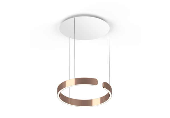 Mito sospeso 40 var up wide rose gold, base: weiß matt von Occhio