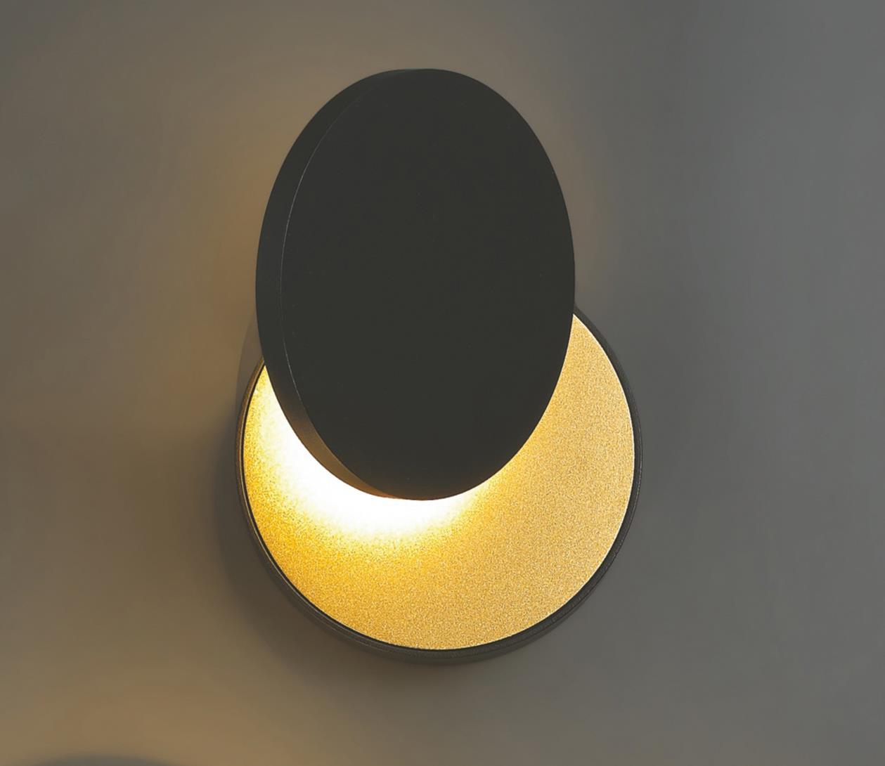 Wandleuchte Clarus LED von Molto Luce in schwarz-gold