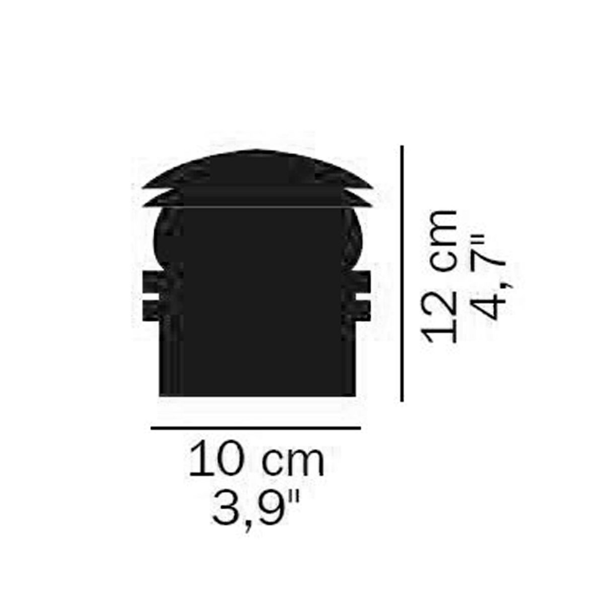 Wand-und Deckenleuchte Fresnel 1148 schwarz mit E14 Fassung von Oluce