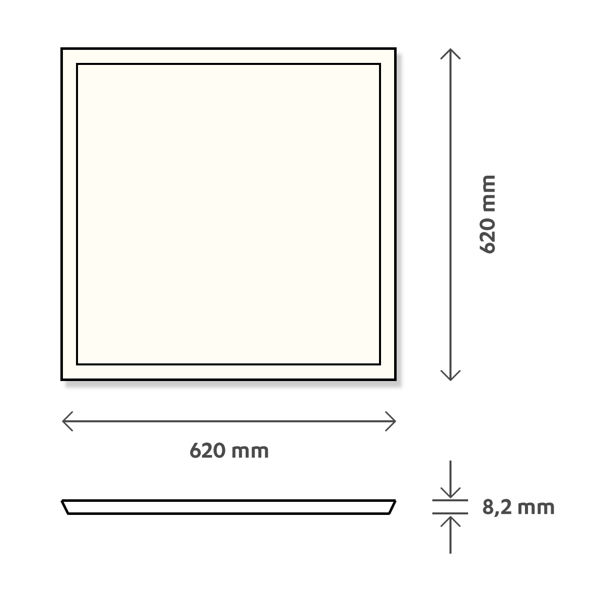 LED Panel Deckenleuchte 620x620 micro prism