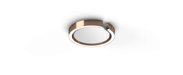 Mito soffitto 20 up »air« wide rose gold, base weiß matt von Occhio