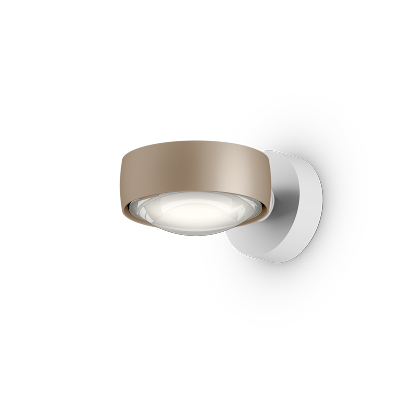 Sento verticale up »air« E gold matt, body weiß matt, mit Fixierring, LED 2700K CRI 97