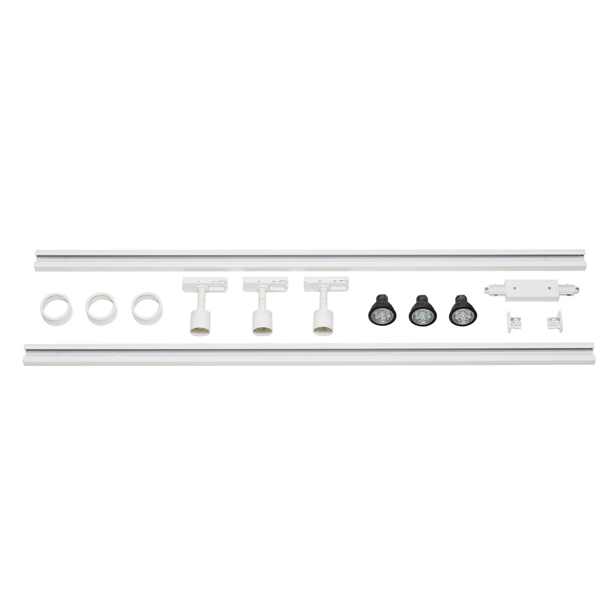 1-Phasen Hochvolt-Set 3, weiss, 2x1m, inkl. 3xPURI und LED Leuchtmittel 4,3W von SLV