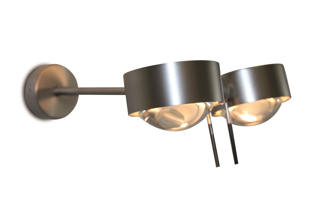 Wand- und Deckenleuchte Puk Mini Side Twin 200mm nickelmatt von Top Light