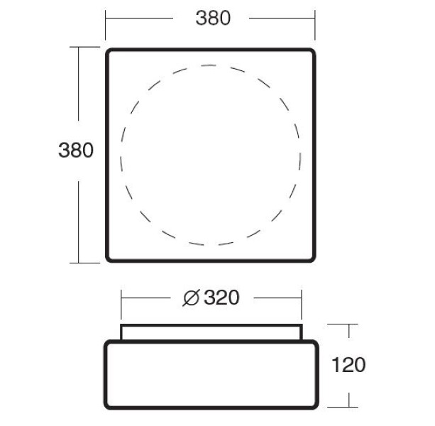 LINA 380X380 W/DL WEIß 2XA60 ECO 57W E27 von Molto Luce